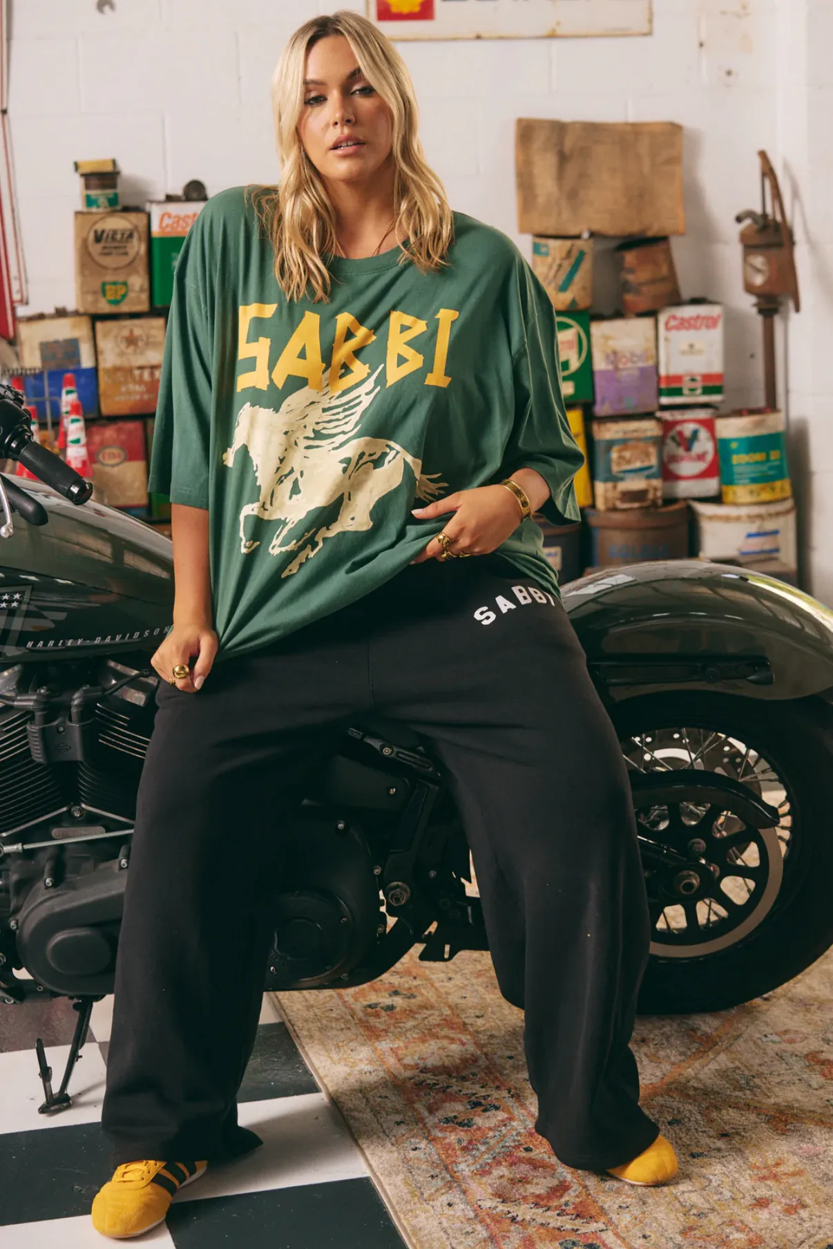 The Very Oversized Rhinestone Tee - Green