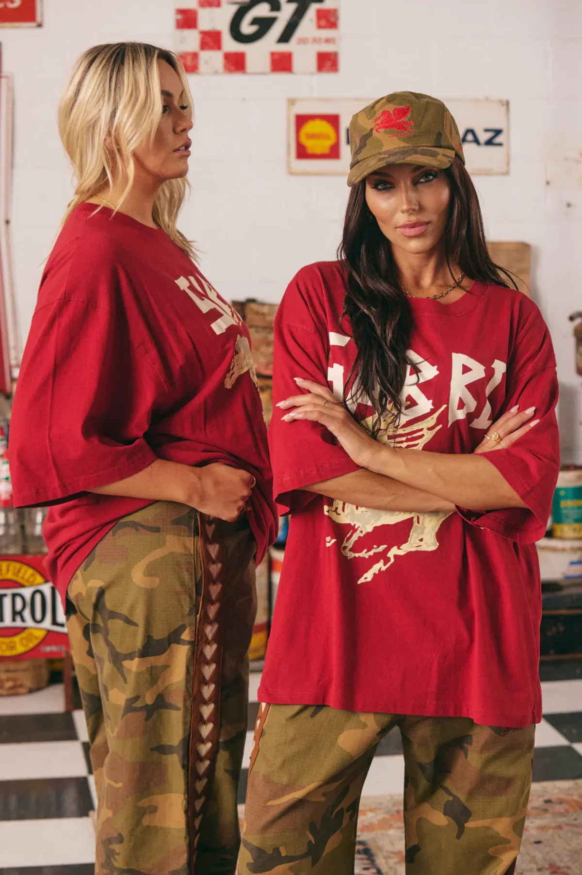 The Very Oversized Rhinestone Tee - Red