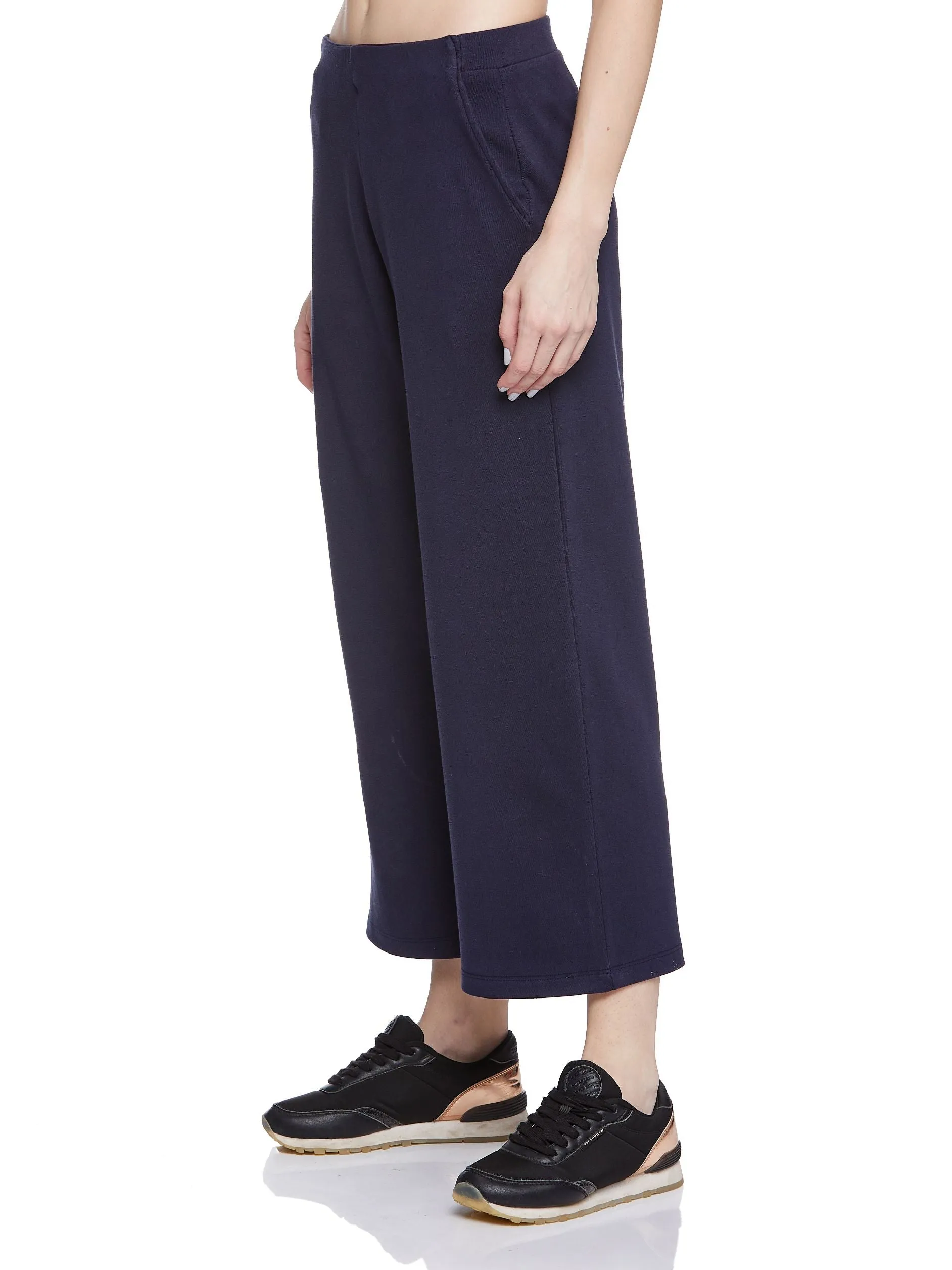 TOP STITCHED JERSEY CULOTTES (NAVY)