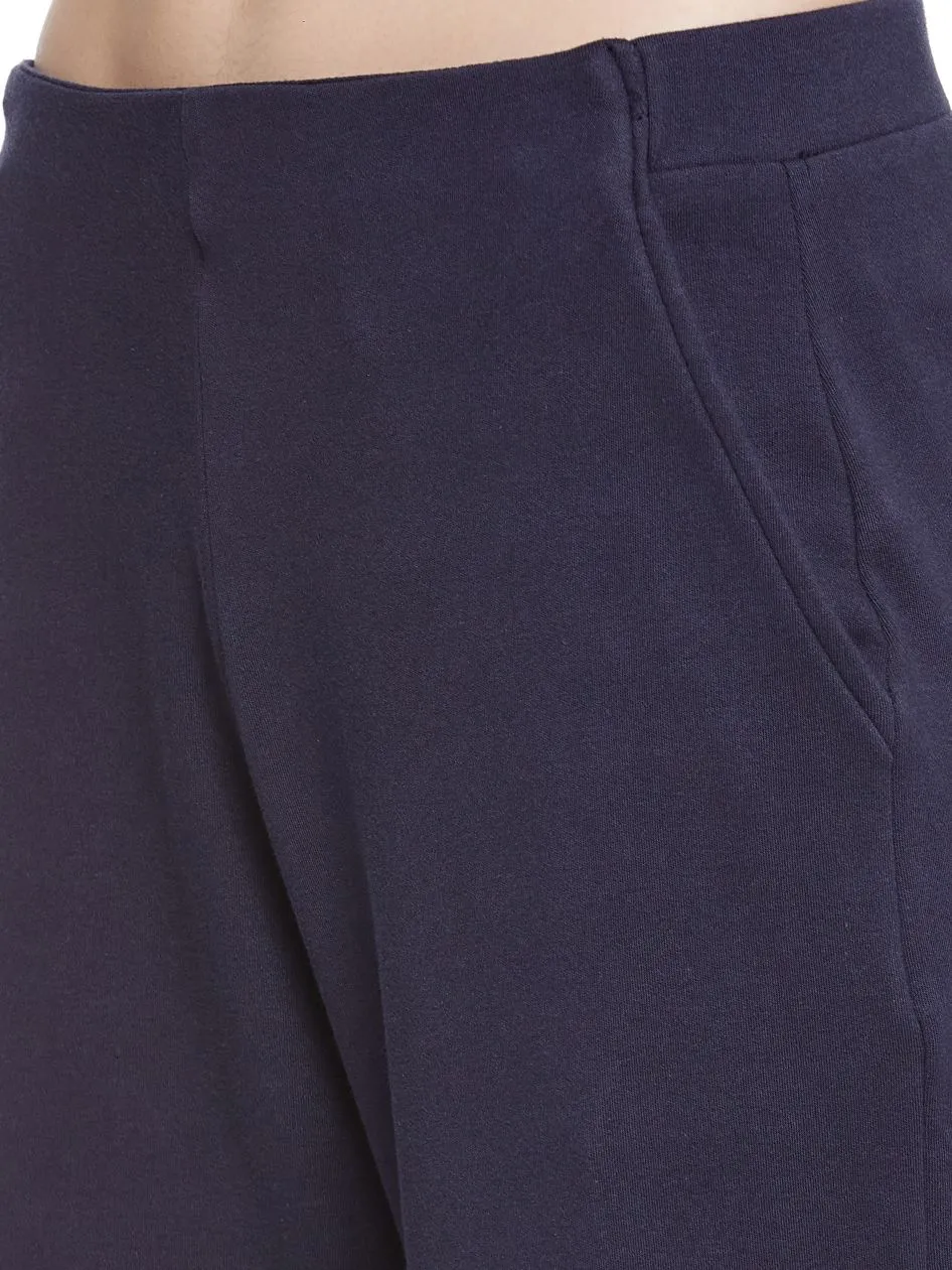 TOP STITCHED JERSEY CULOTTES (NAVY)