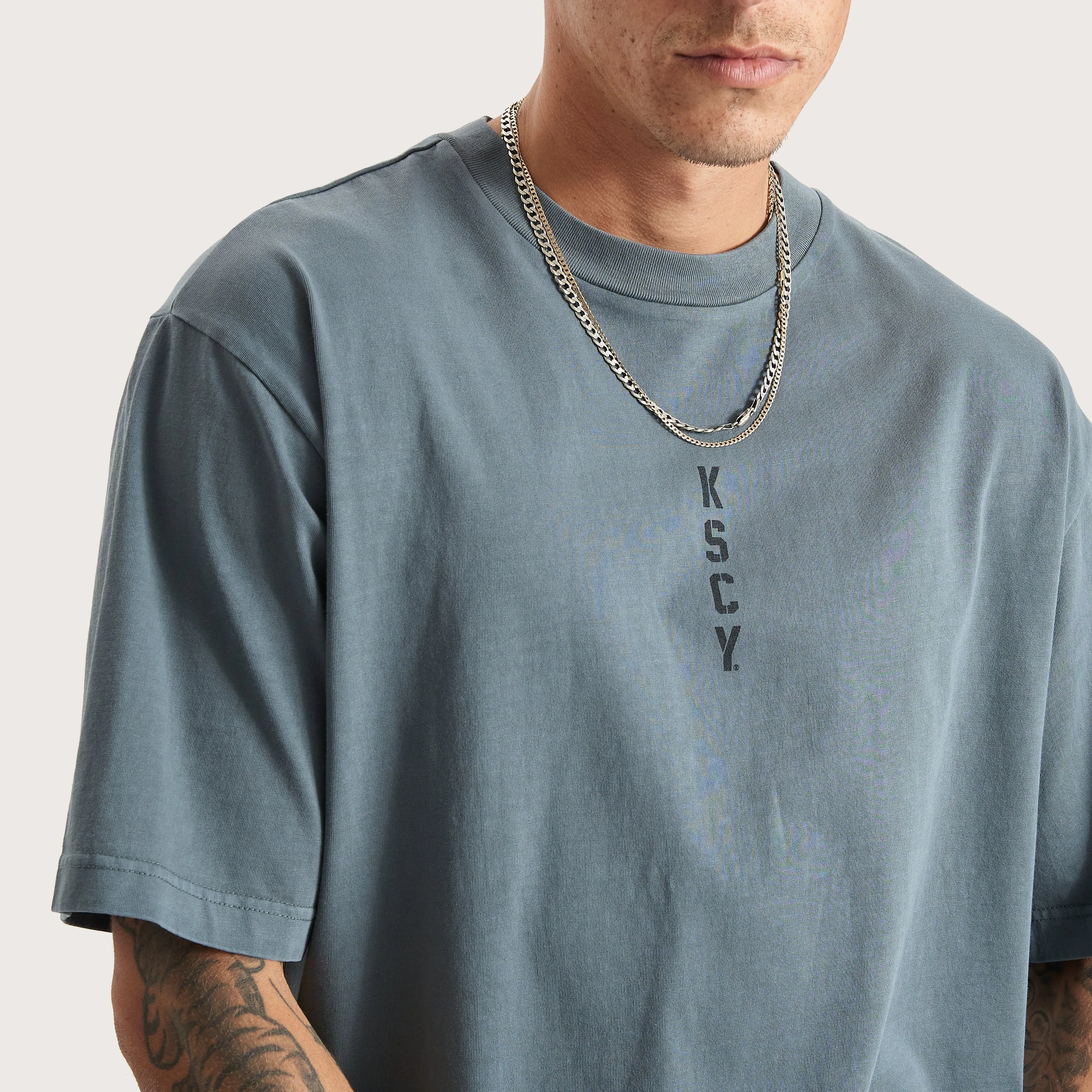 Trojan Heavy Oversized Tee Pigment Stormy Weather