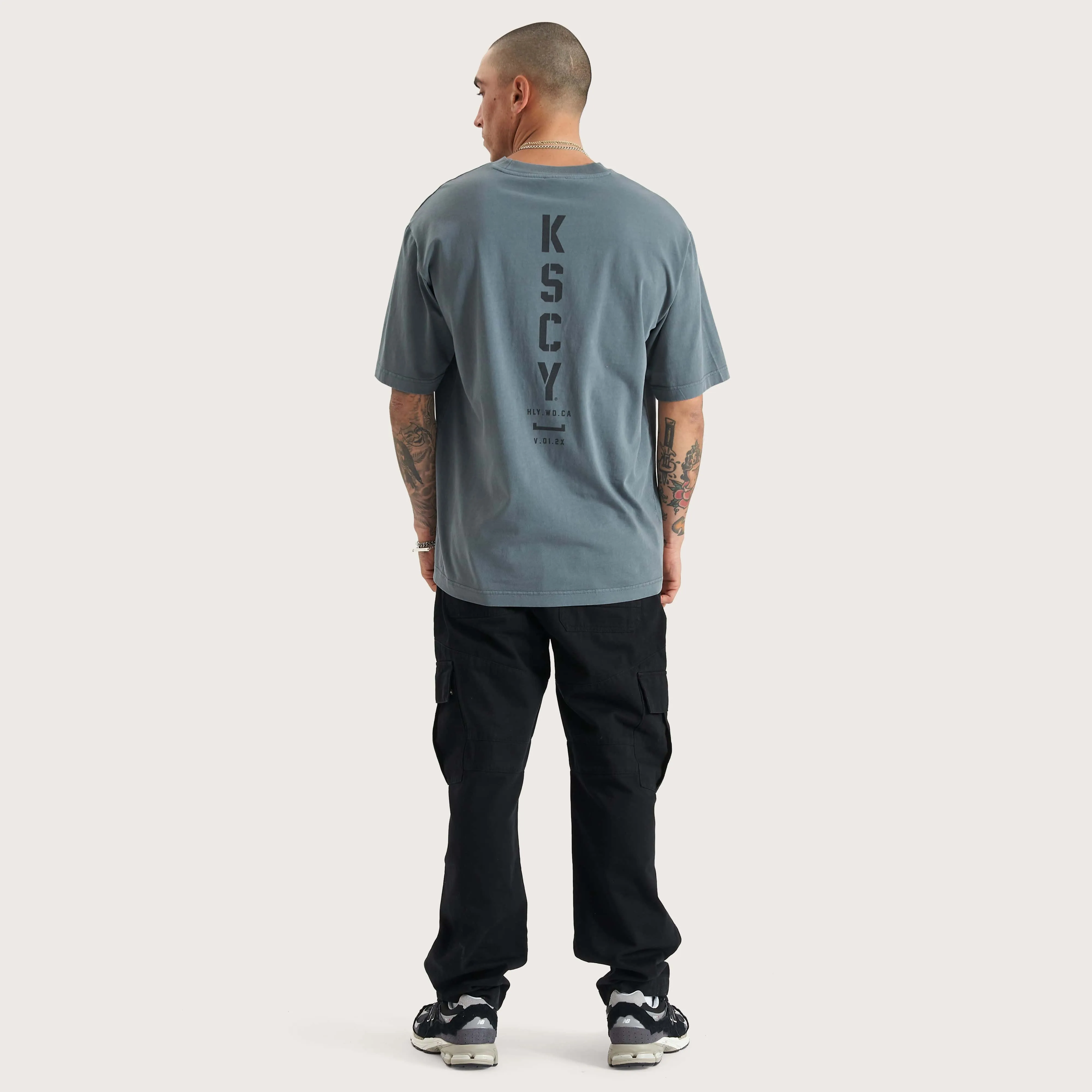 Trojan Heavy Oversized Tee Pigment Stormy Weather
