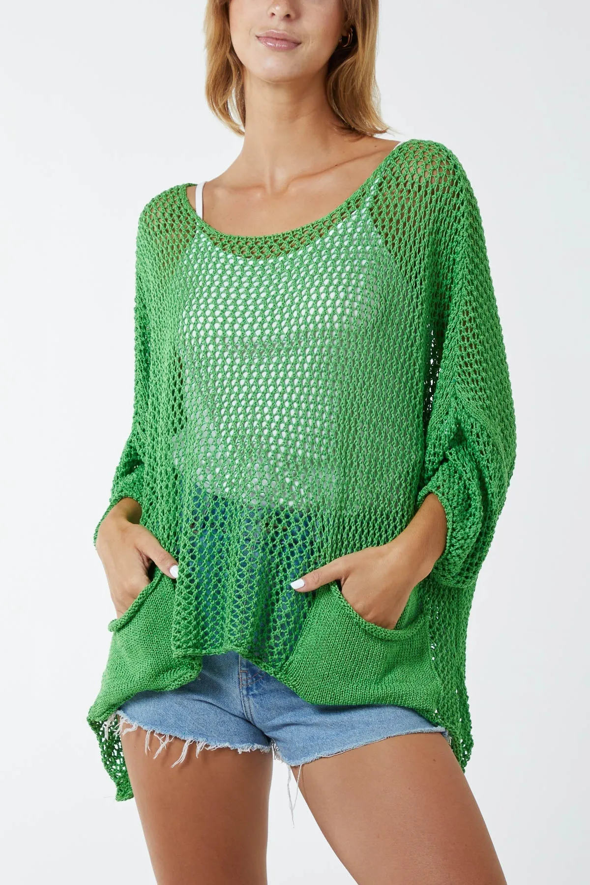 Two Pocket Crochet Blouse
