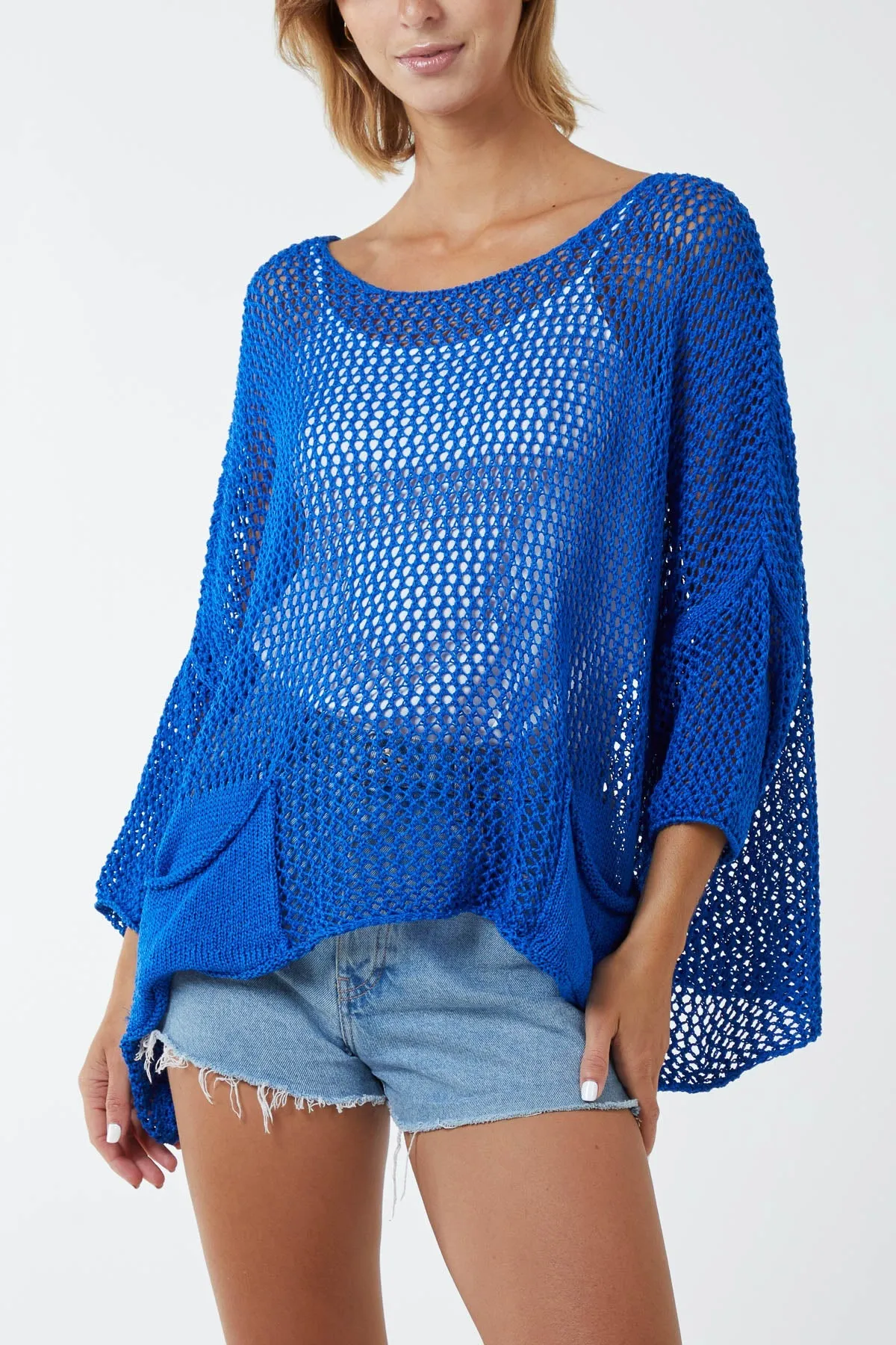 Two Pocket Crochet Blouse