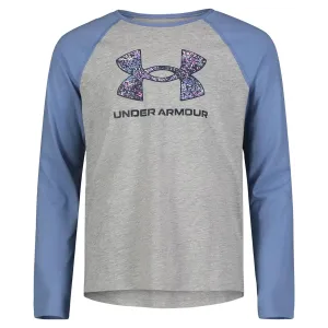 Under Armour Youth Girl's UA Cloud Speckle Icon Tee - Mod Gray