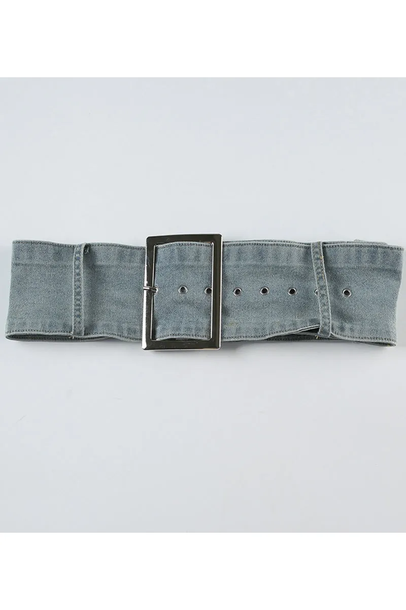 UQ3315 Denim Tube and Skirt Set