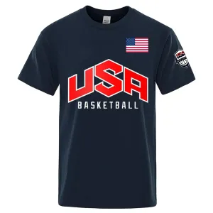 USA Basketballer Print Oversized Streetwear Tee