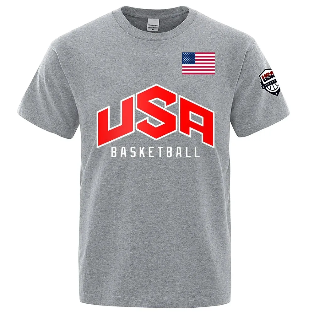 USA Basketballer Print Oversized Streetwear Tee