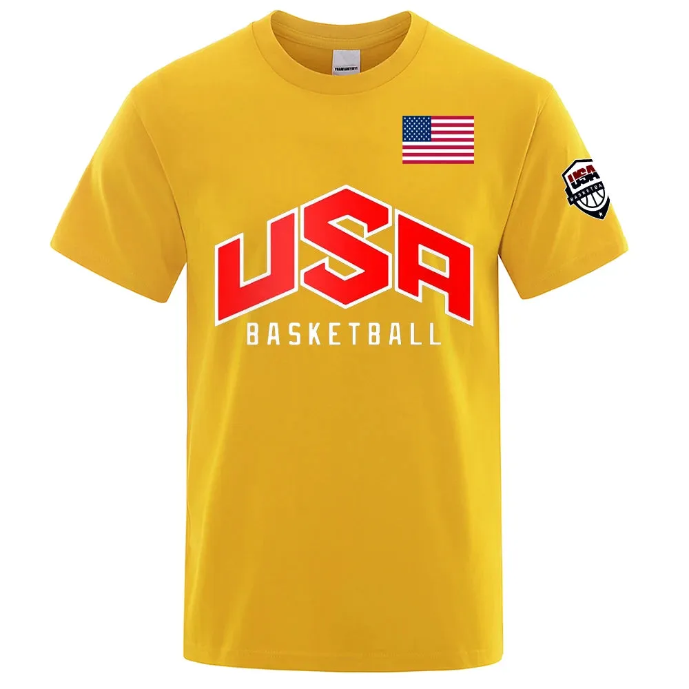 USA Basketballer Print Oversized Streetwear Tee