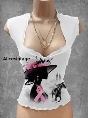 Vintage Derby Day Print V-Neck Lounge To