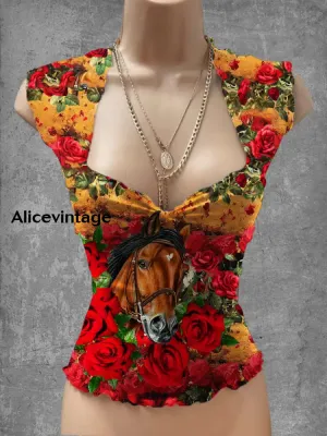 Vintage Derby Day Print V-Neck Lounge To