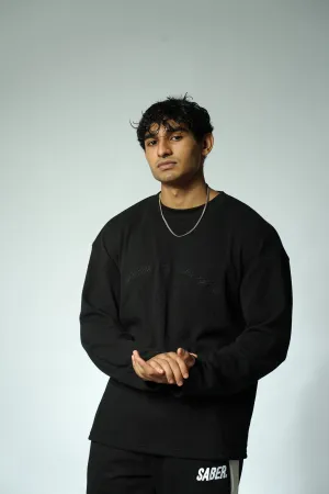 Waffle Long Sleeve T-Shirt [BLACK]