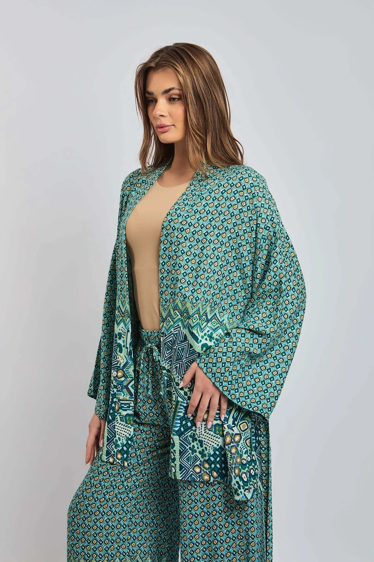 Women Kimono Viscose Long Blue?  Viscose Long Kimono