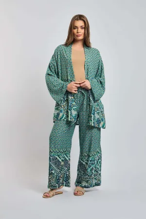 Women Kimono Viscose Long Blue?  Viscose Long Kimono