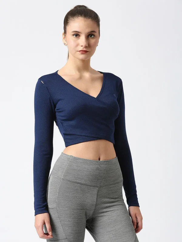 Women Navy Solid Crop Top STUNNER TANK -03- NY