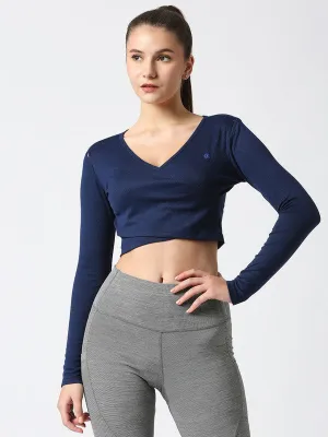 Women Navy Solid Crop Top STUNNER TANK -03- NY
