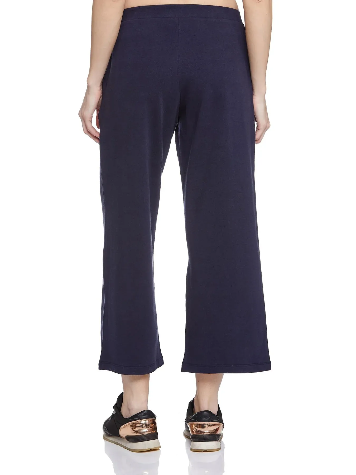 Women Red Cotton T-shirt with TOP STITCHED JERSEY CULOTTES (NAVY)