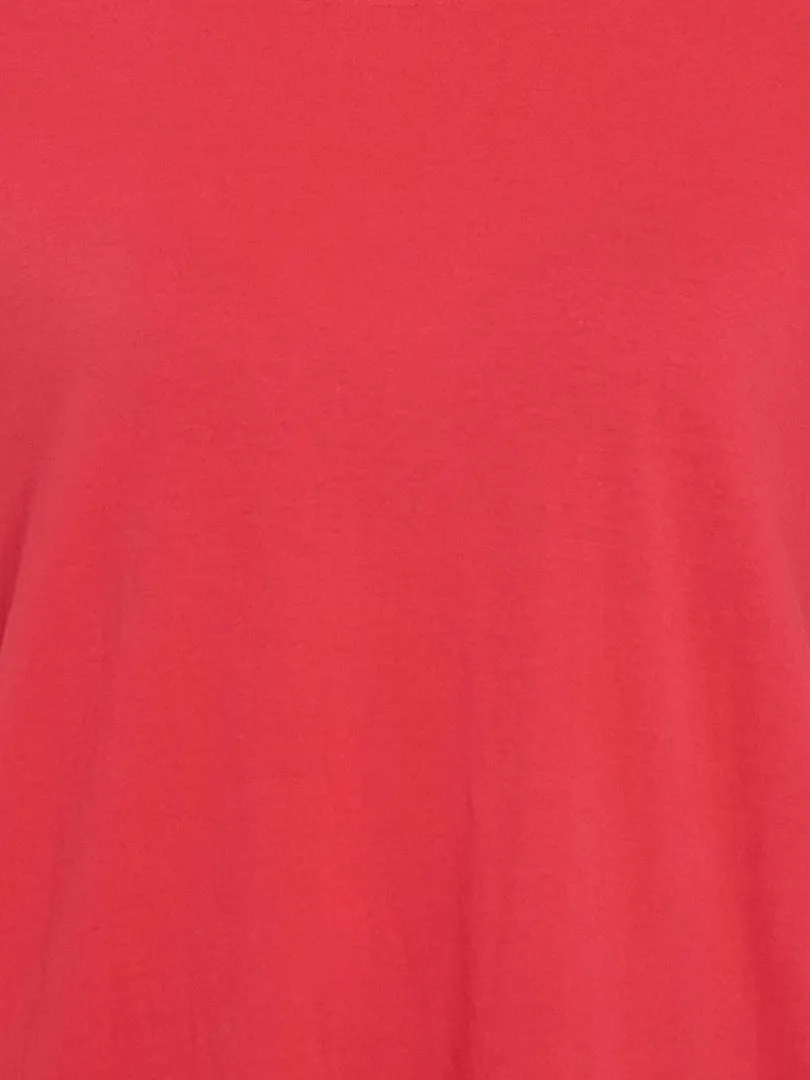 Women Red Cotton T-shirt with TOP STITCHED JERSEY CULOTTES (NAVY)