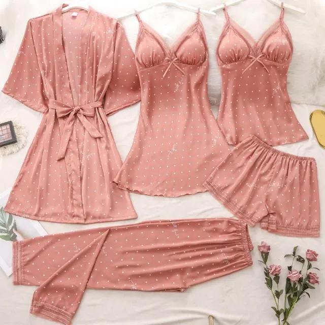 Women Robe Suit Pajamas Nighty & Satin Kimono Bathrobe