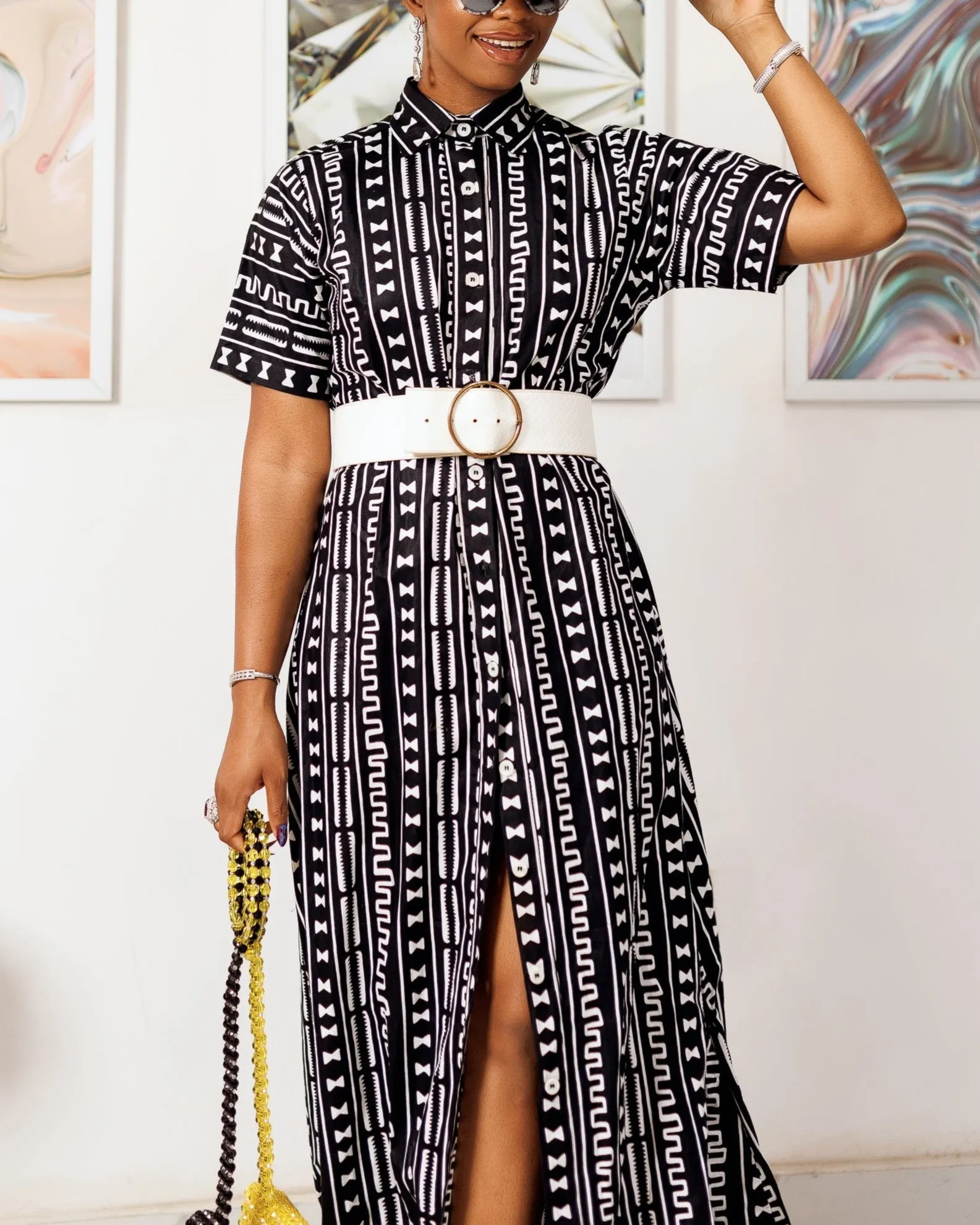 Women's Casual Print Kaftan Maxi Dress
