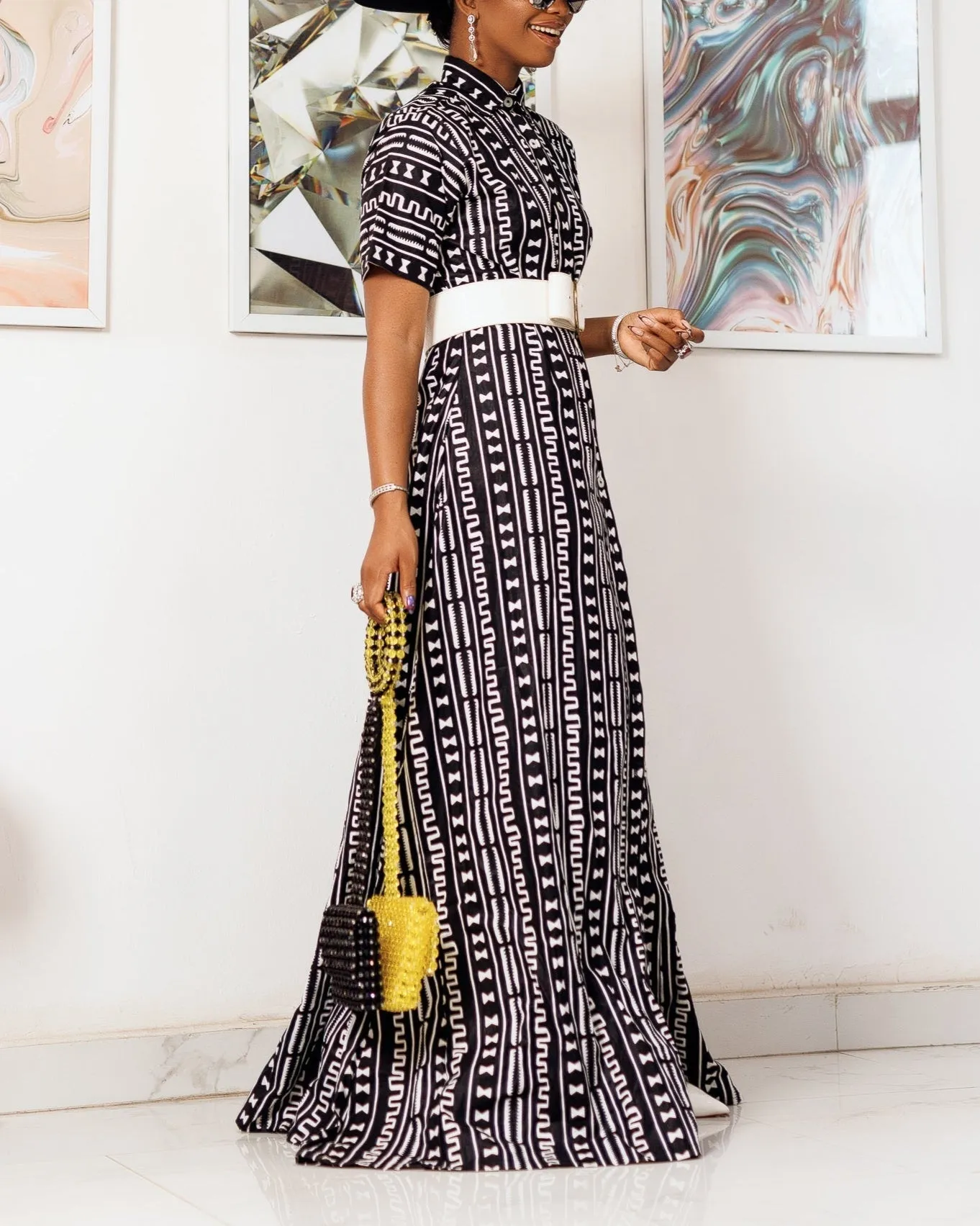 Women's Casual Print Kaftan Maxi Dress