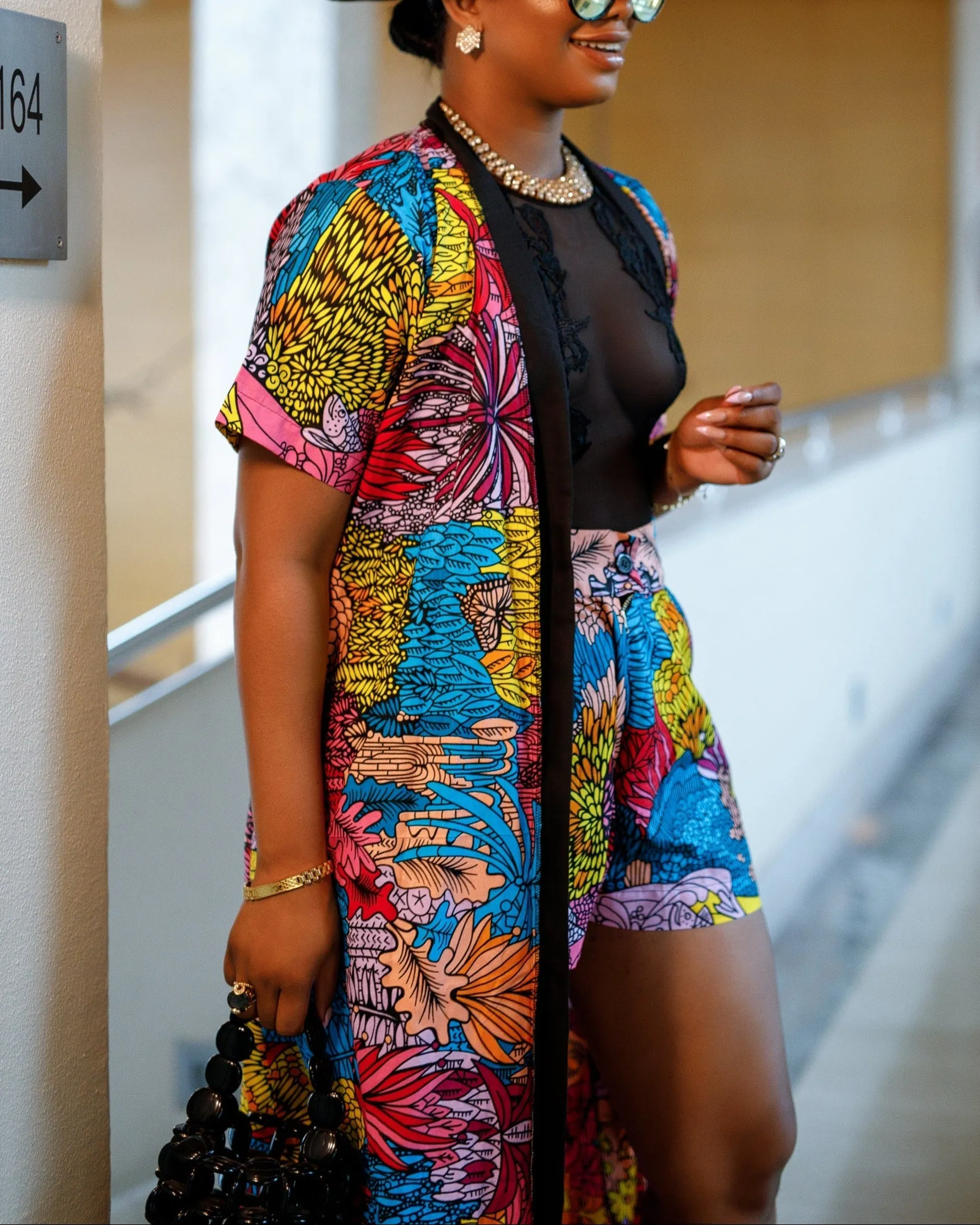 Women's Casual Short Sleeve Kimono & Shorts Two Piece Set