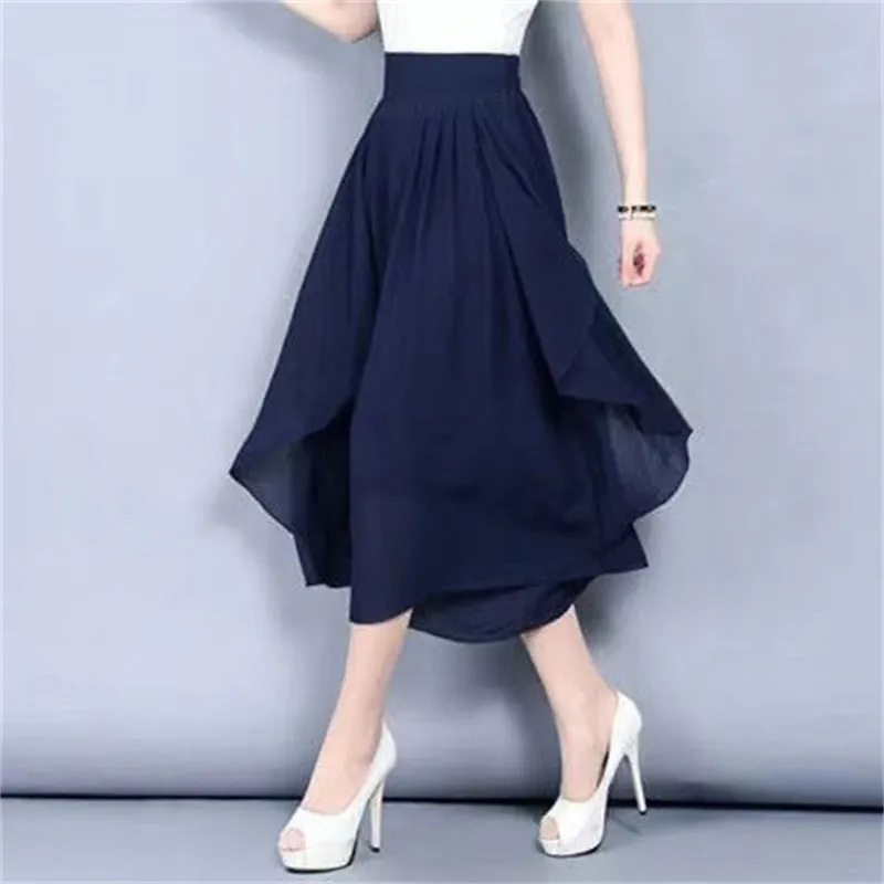 Women’s High Waist Cropped Chiffon Culottes