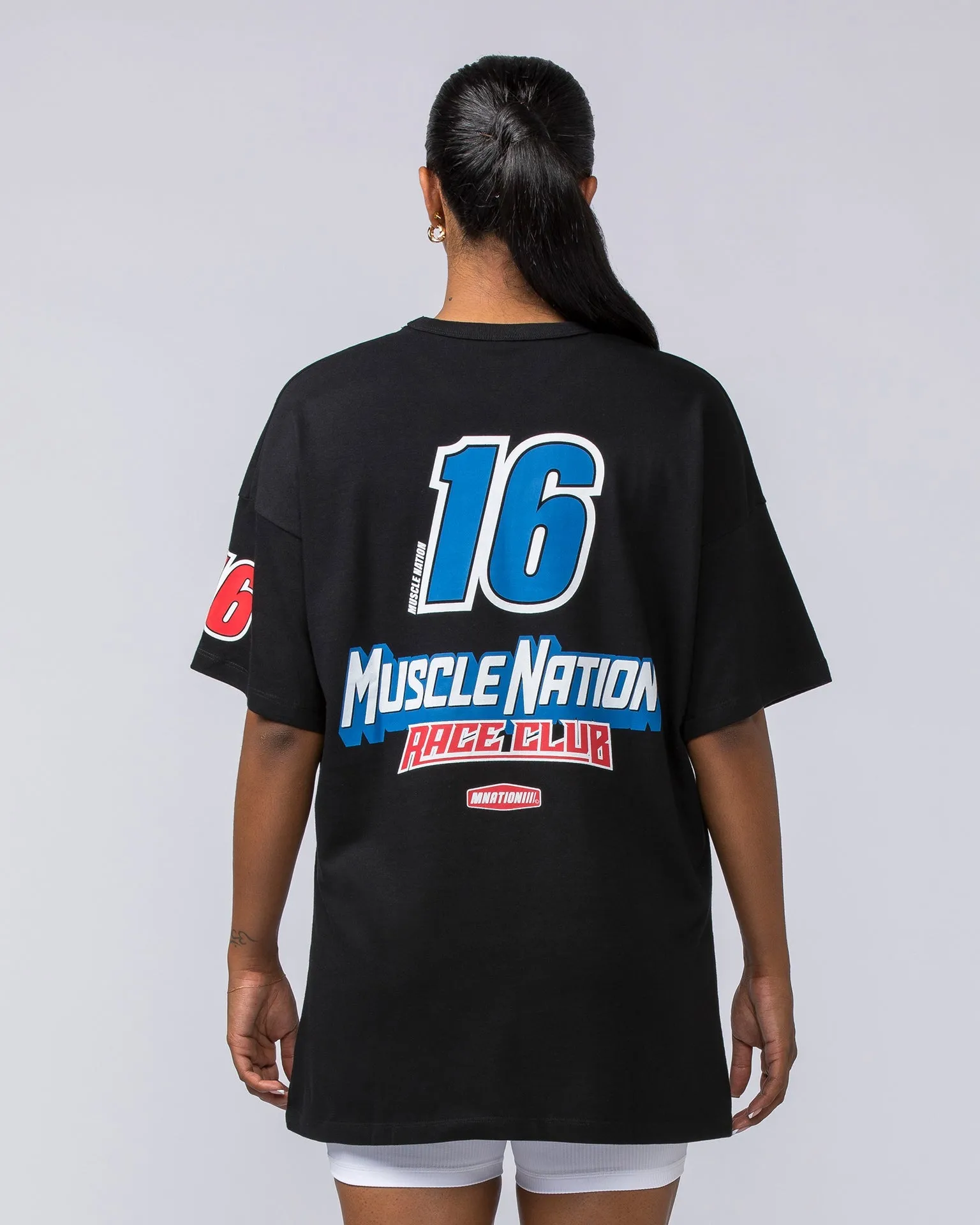 Womens Moto Oversized Heavy Tee - Black