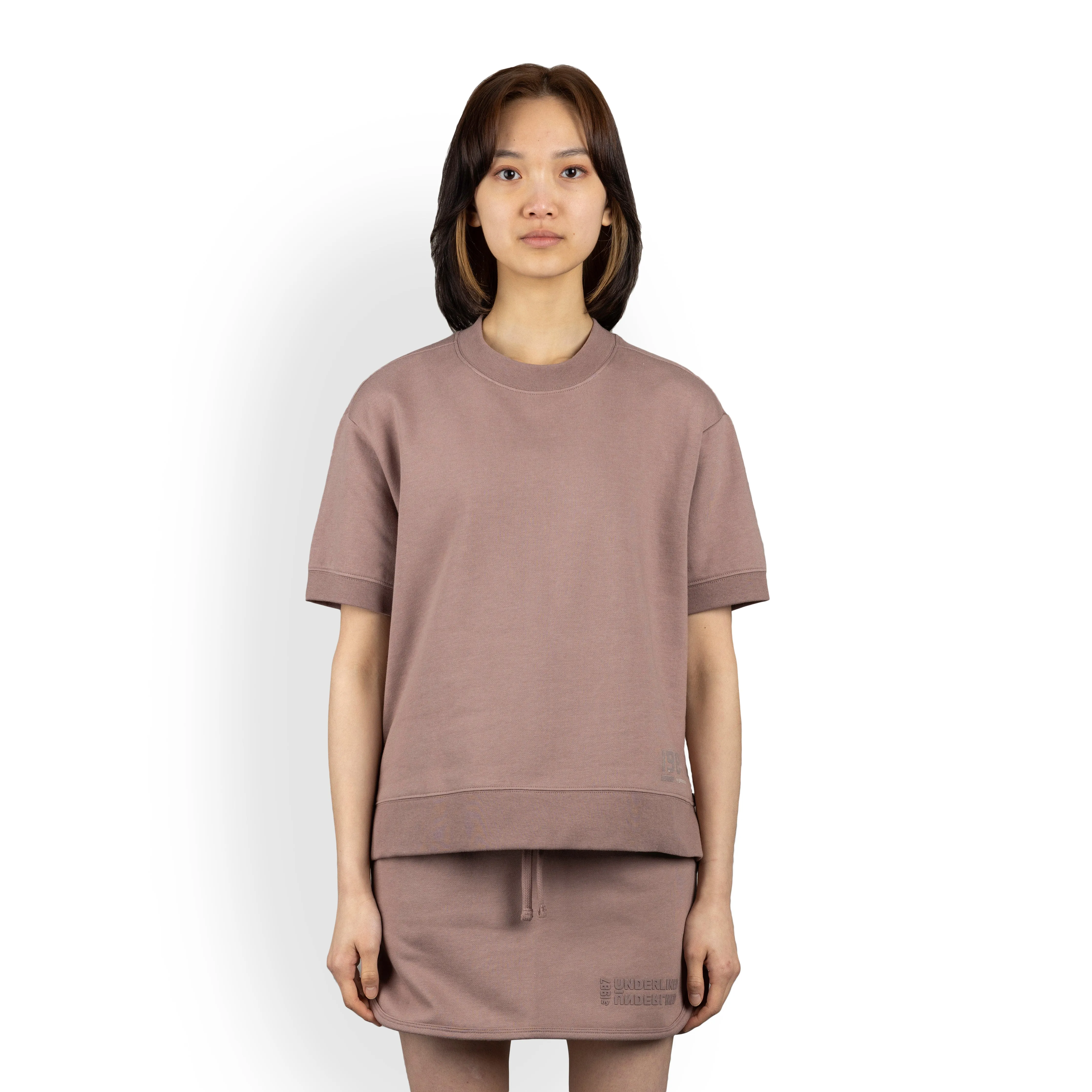 Womens Oversized Fleece Tee Shirt - Antler