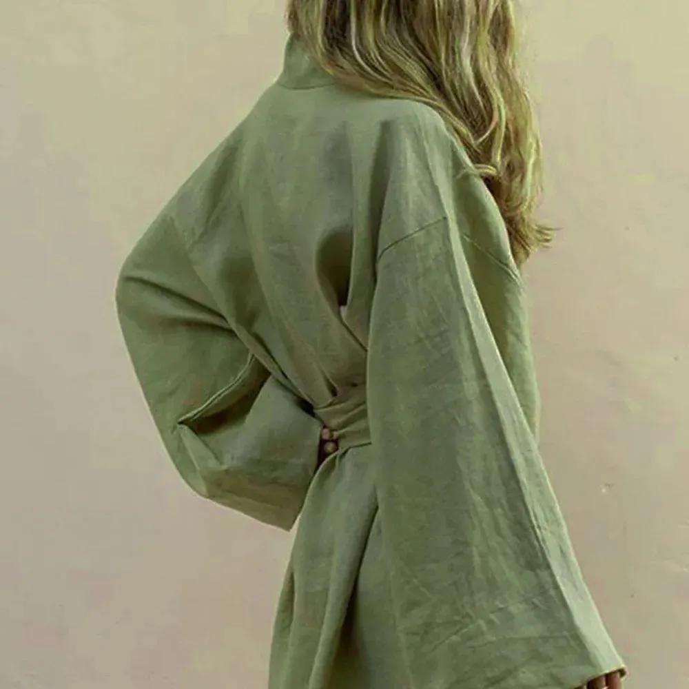 Women's V-Neck Kimono Cardigan Mini Dress