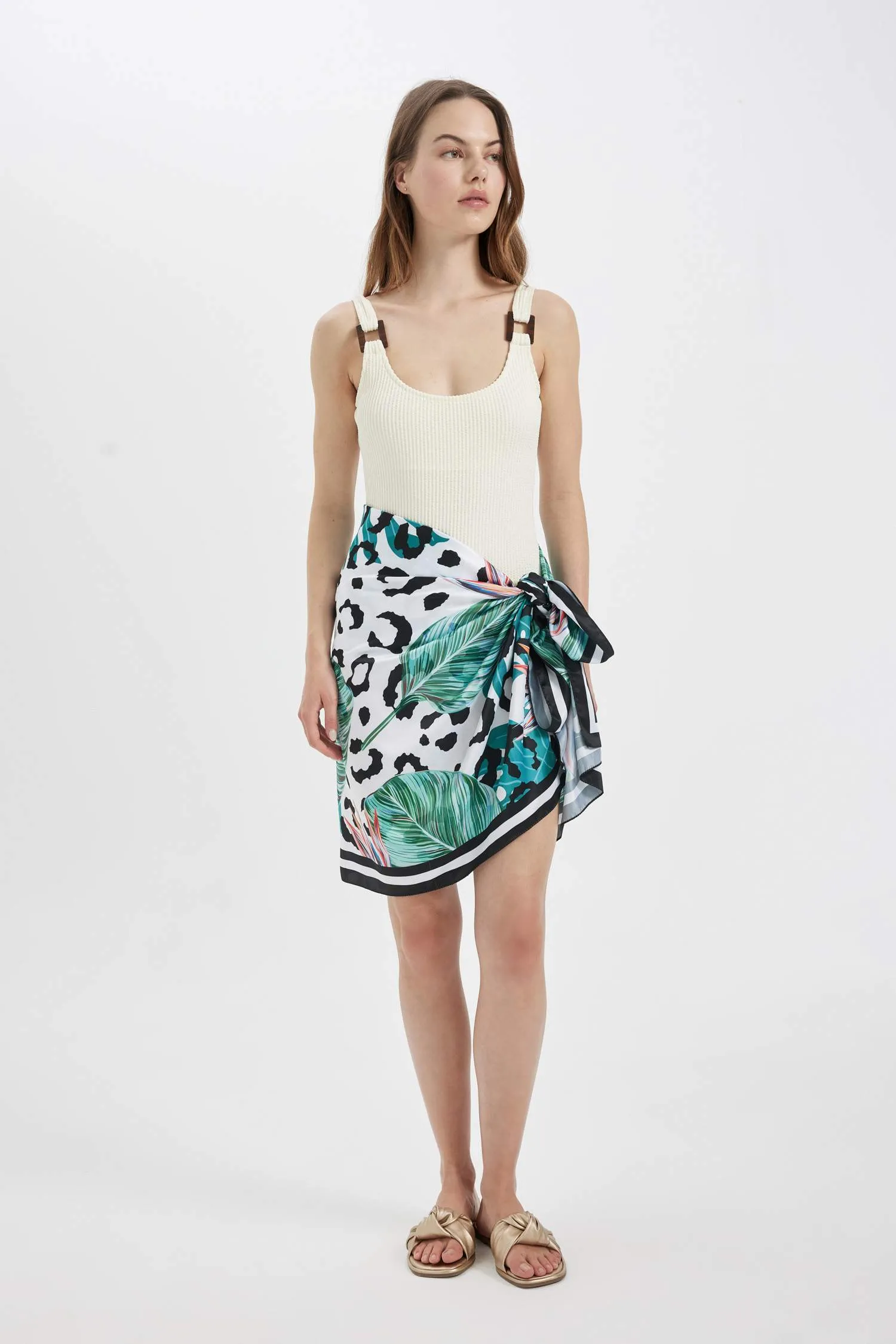 Women's Zebra Patterned Long Pareo