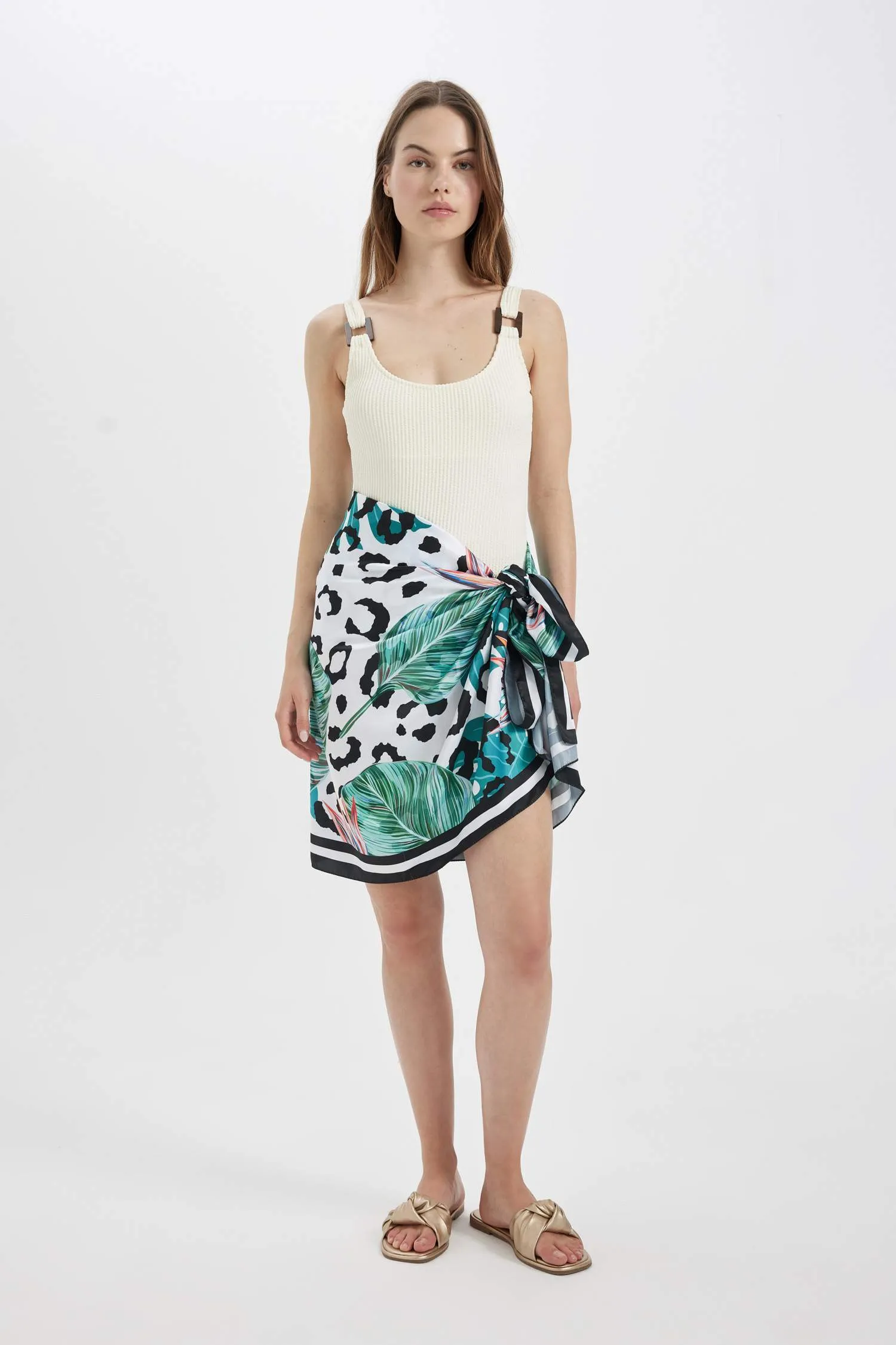 Women's Zebra Patterned Long Pareo