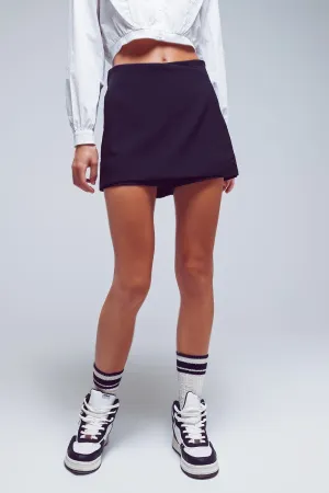 Wrap Mini Skort in Black