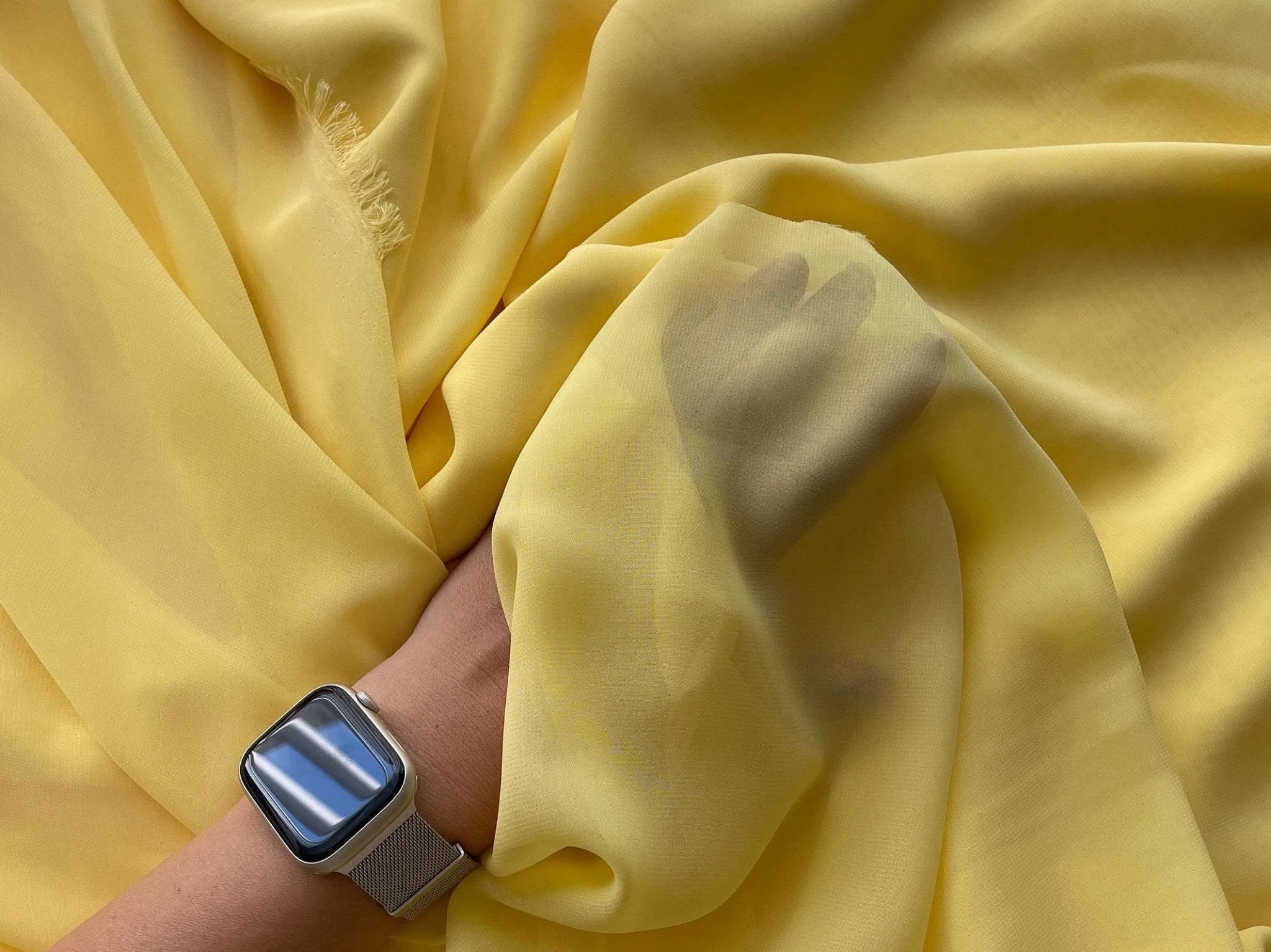 Yellow Chiffon Fabric