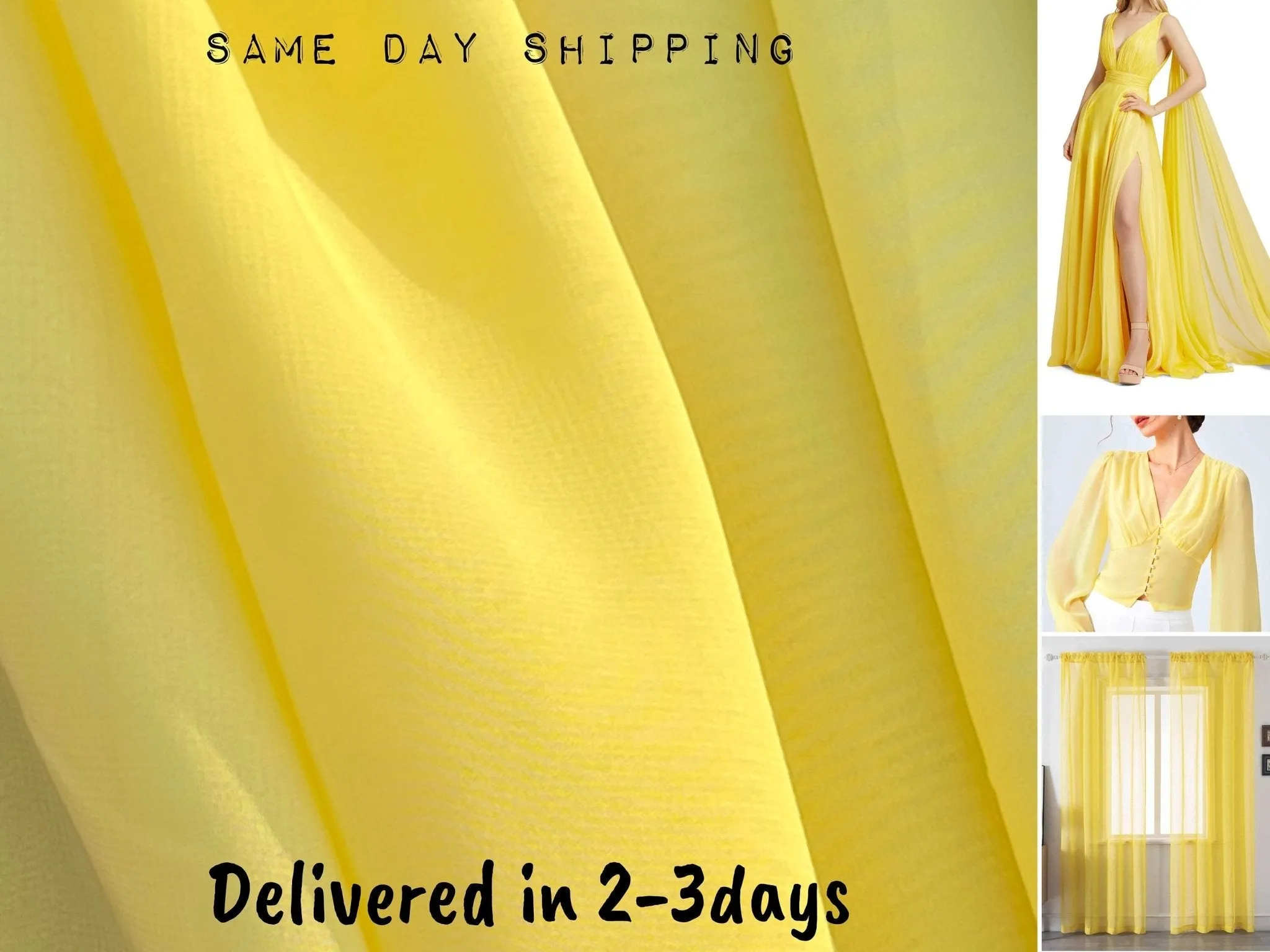 Yellow Chiffon Fabric